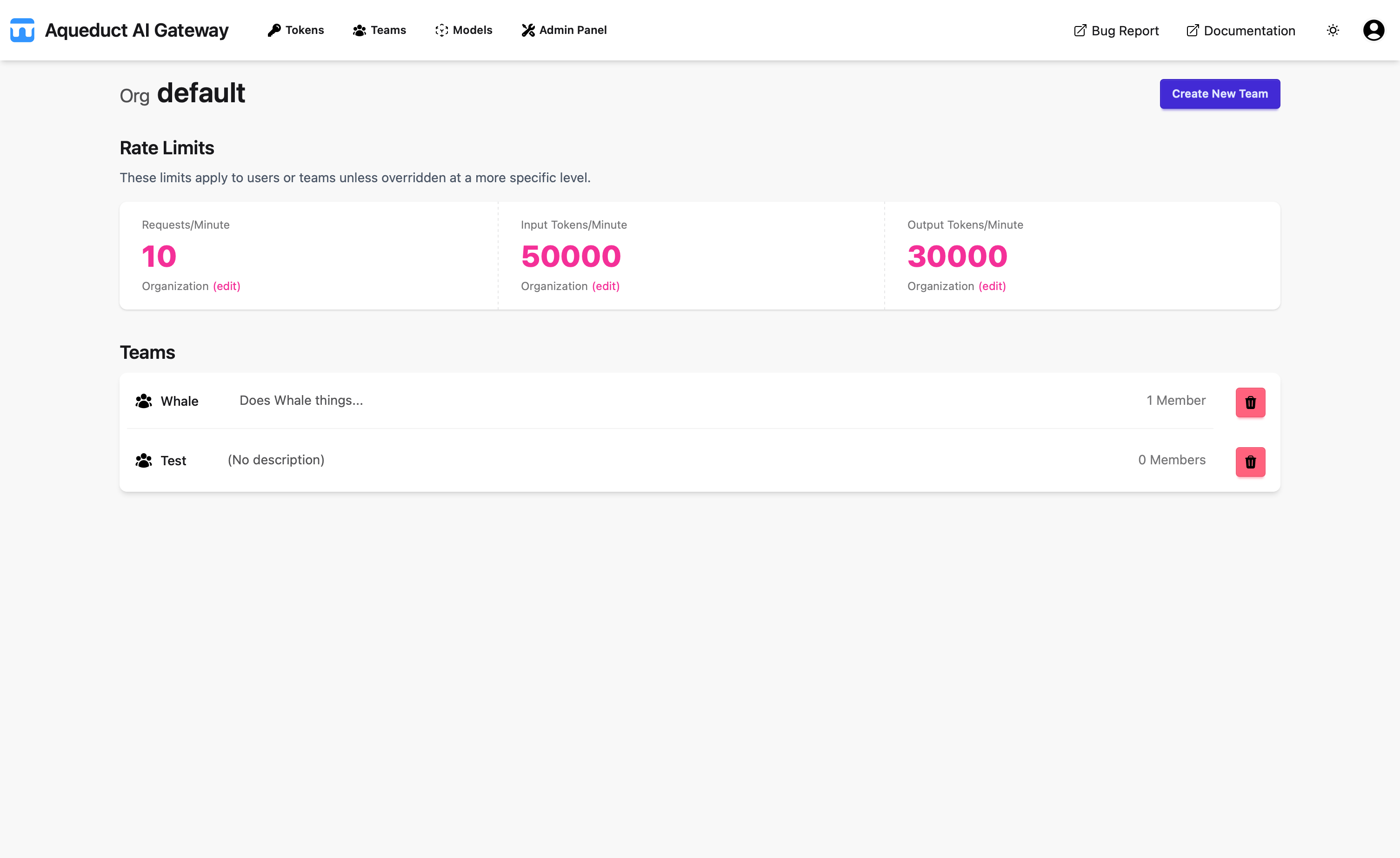 Teams Page